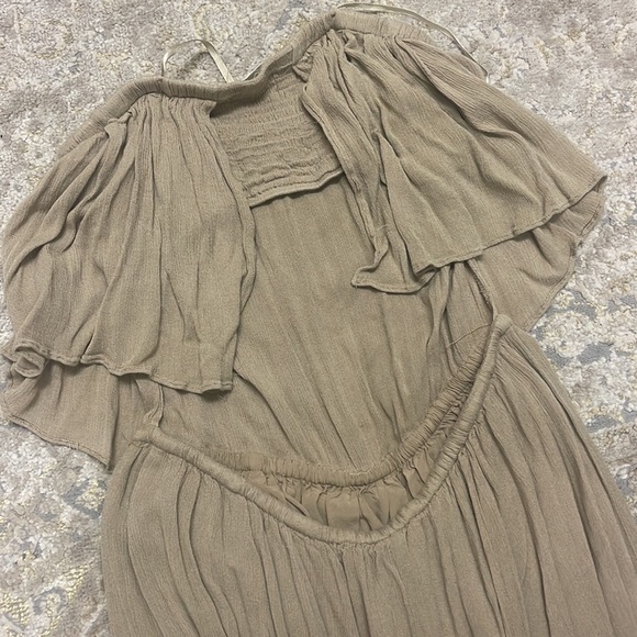 Mustard Seed Boho Strapless Maxi Dress with Side Split and Cutout Back (size m) - Picture 5 of 5